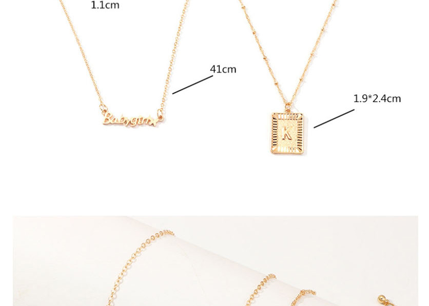Fashion Golden Diamond Cross Letter Necklace Set,Jewelry Sets