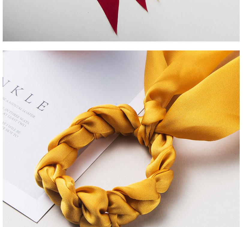 Fashion Khaki Silk Scarf Ribbon Satin Woven Bowel Hair Rope,Hair Ring