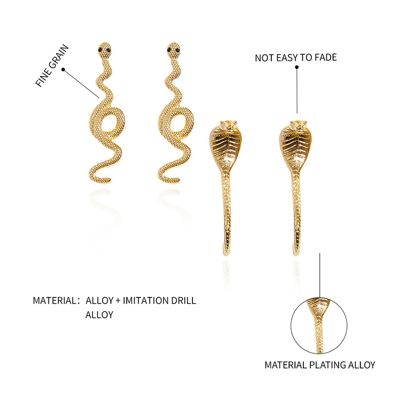 Fashion Gold (set) Alloy Cobra Set Ear Studs,Earrings set