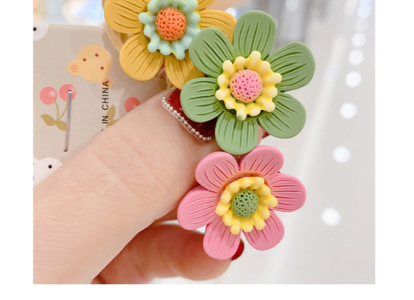 Fashion White Blue Red Resin Contrast Color Daisy Kids Rubber Band Set,Kids Accessories