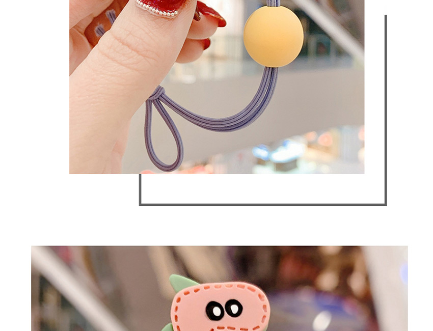 Fashion Yellow Shy Expression Pentagram Hit Color Knotted Hair Rope,Kids Accessories