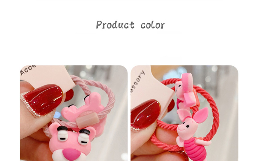 Fashion Pink 1 Pair Resin Unicorn Hit Color Children Rubber Band,Kids Accessories