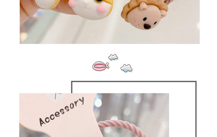 Fashion Pink 1 Pair Resin Unicorn Hit Color Children Rubber Band,Kids Accessories
