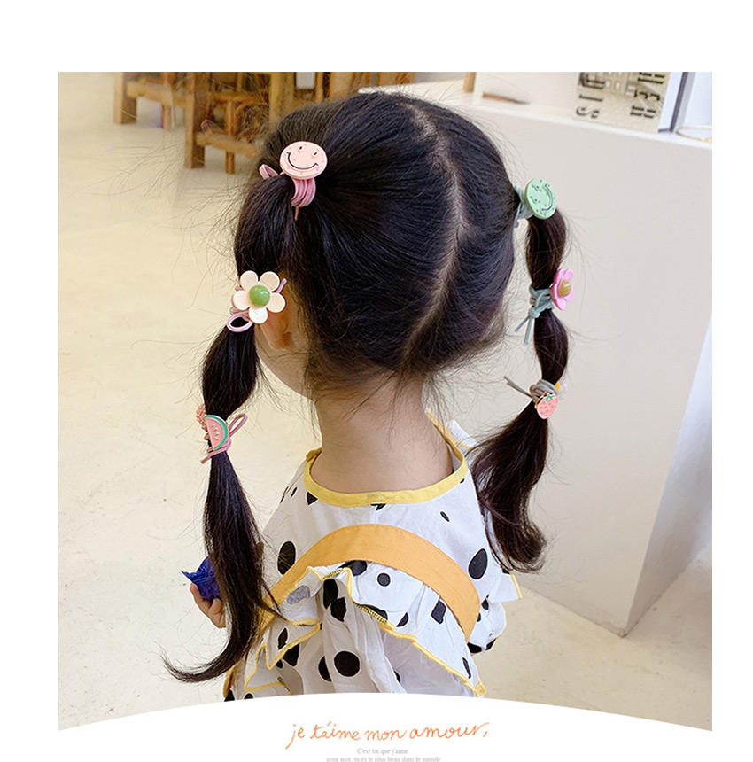 Fashion Pink Bow (set Of 5) Flower Strawberry Bow Contrasting Children