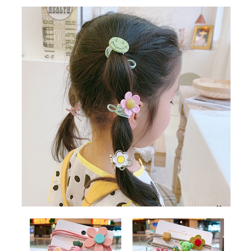Fashion Green Flowers (set Of 5) Flower Smiley Watermelon Hit Color Children