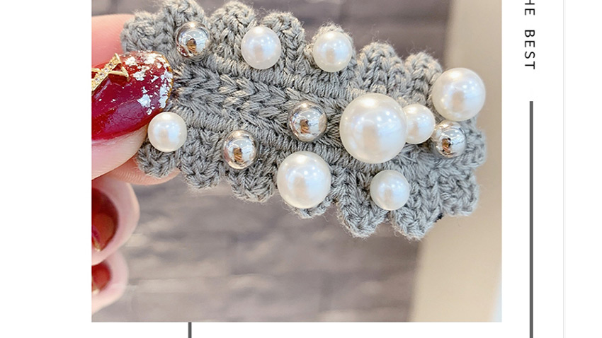 Fashion Red Knitted Wool Pearl Hair Clip,Kids Accessories