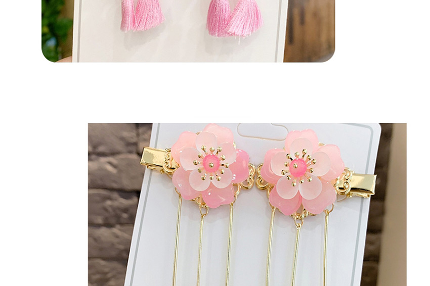 Fashion Pink Flowers Resin Flower Bell Children
