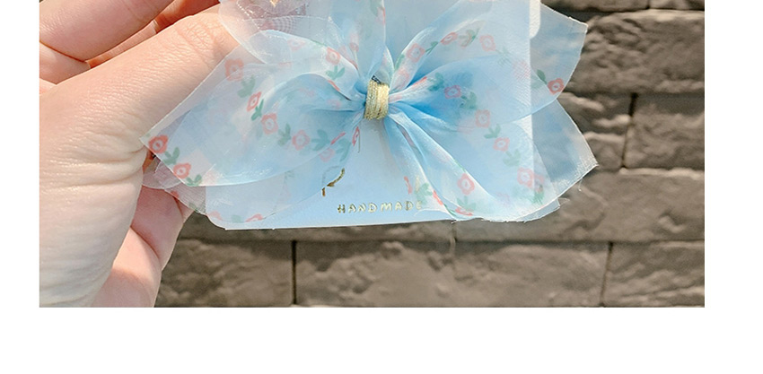 Fashion Blue Mesh Bow Flower Children