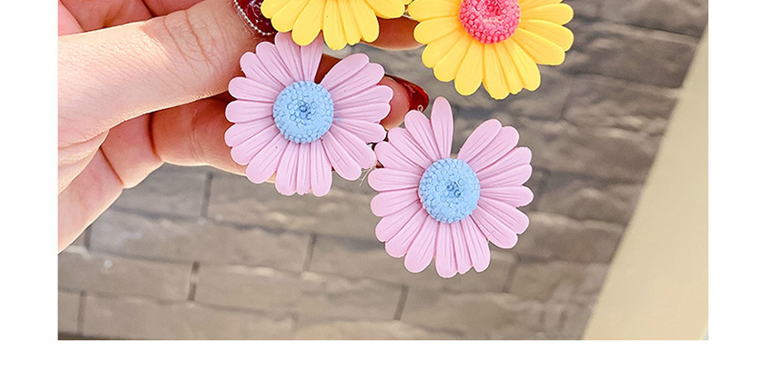 Fashion Blue-gray Little Daisy Flowers Hit Color Children Duckbill Clip Set,Kids Accessories