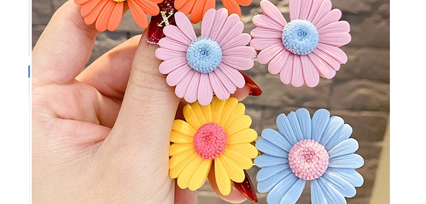 Fashion Orange + White Little Daisy Flowers Hit Color Children Duckbill Clip Set,Kids Accessories