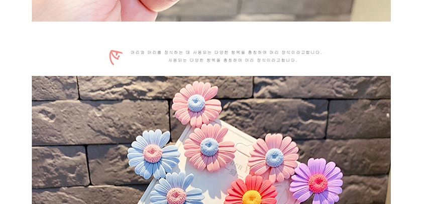 Fashion Pink Little Daisy Flowers Hit Color Children Duckbill Clip Set,Kids Accessories