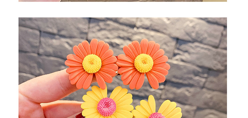 Fashion Orange Little Daisy Flowers Hit Color Children Duckbill Clip Set,Kids Accessories