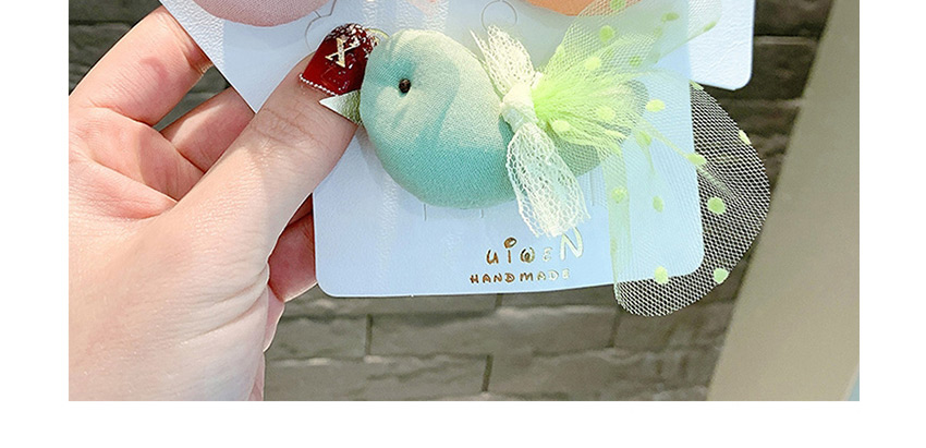 Fashion Green Bird Net Yarn Hit Color Children