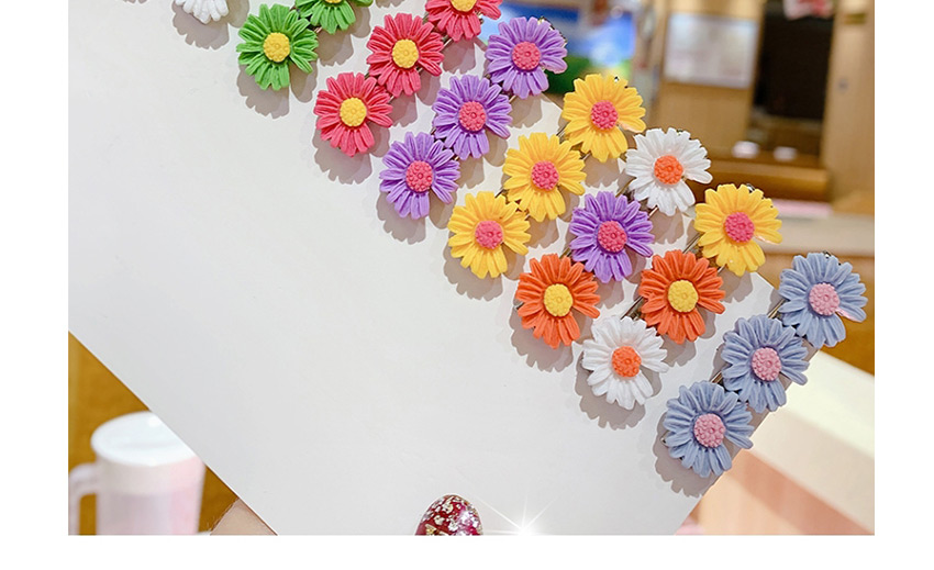 Fashion Blue Gray Series Small Daisy Hit Color Flower Hairpin,Kids Accessories