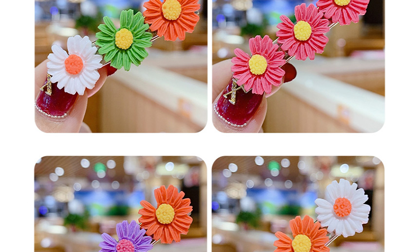 Fashion Green Series Small Daisy Hit Color Flower Hairpin,Kids Accessories