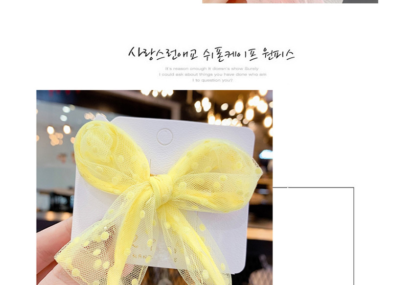 Fashion Yellow Mesh Bow Child Hairpin,Kids Accessories