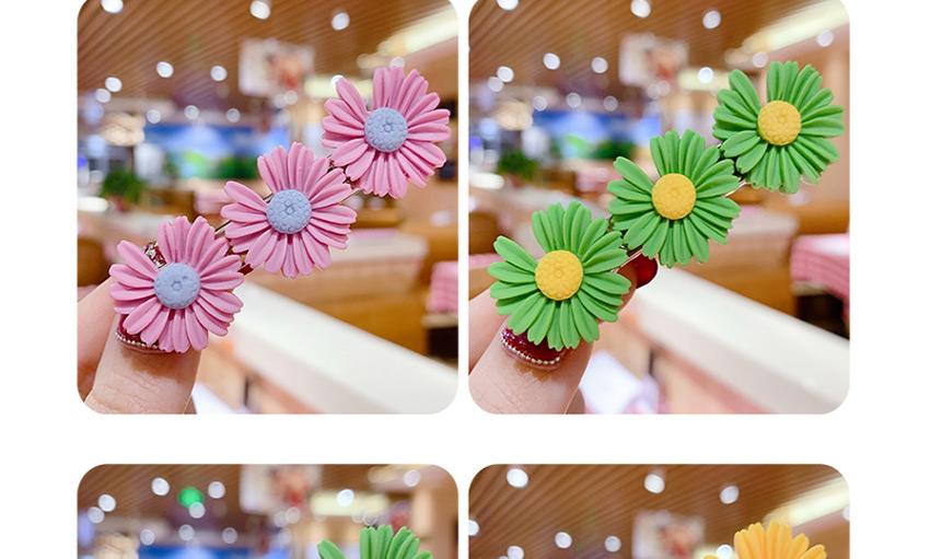 Fashion Color Series A Resin Small Daisy Flower Hit Color Child Hair Clip,Kids Accessories