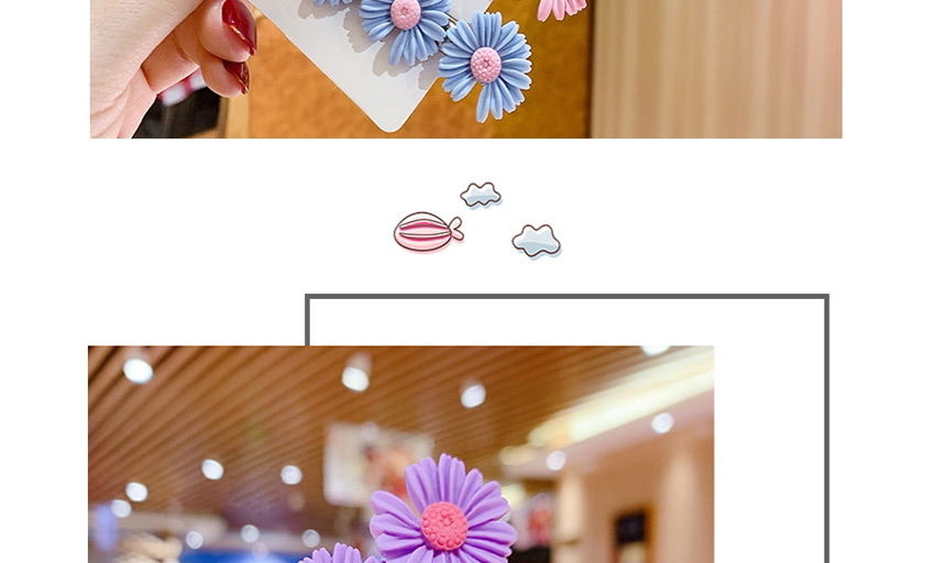 Fashion Watermelon Red Series Resin Small Daisy Flower Hit Color Child Hair Clip,Kids Accessories