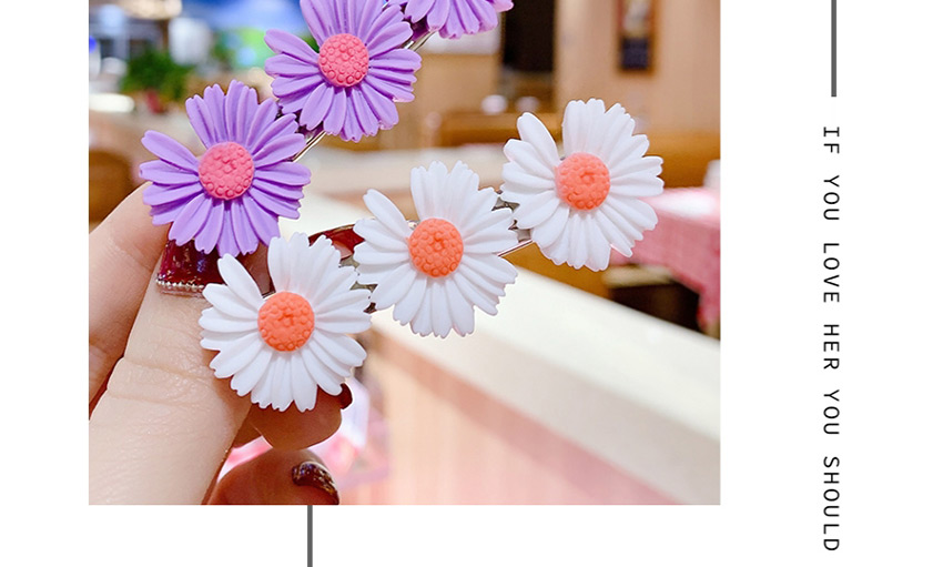 Fashion Color Series B Resin Small Daisy Flower Hit Color Child Hair Clip,Kids Accessories