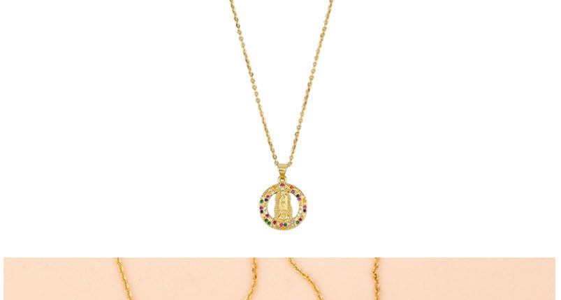Fashion Golden 18k Gold Plated Virgin Necklace With Diamonds,Necklaces