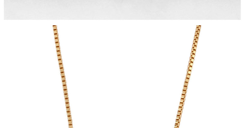 Fashion Golden Diamond-shaped Oil-studded Geometric Necklace,Necklaces