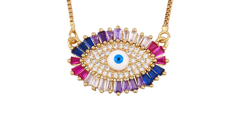Fashion Golden Diamond-shaped Oil-studded Geometric Necklace,Necklaces