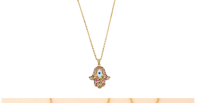 Fashion Golden Openwork Alloy Necklace With Diamond Eyes,Necklaces