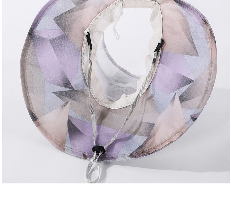 Fashion Purple Big Color Matching Hat With Geometric Top,Sun Hats