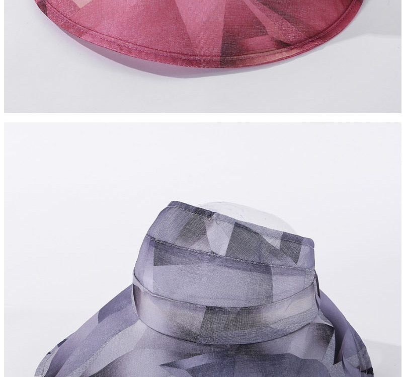 Fashion Purple Big Color Matching Hat With Geometric Top,Sun Hats