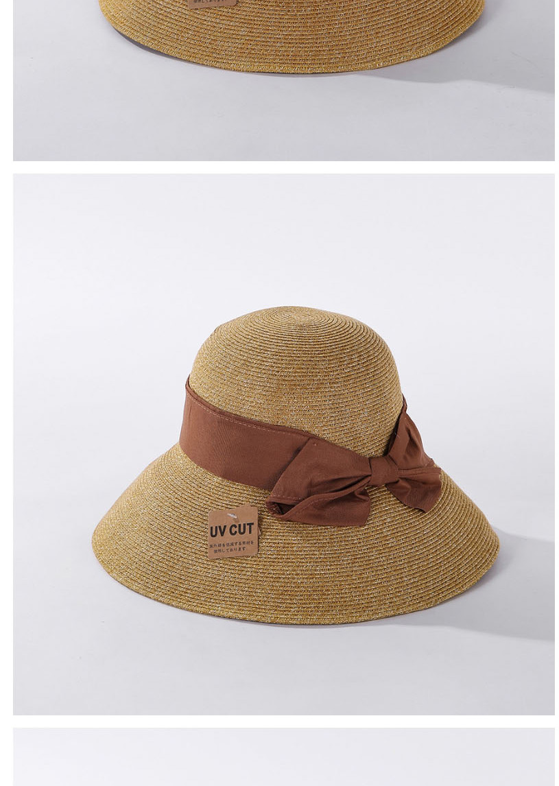 Fashion Dark Pink Straw Bow Encryption Straw Hat,Sun Hats