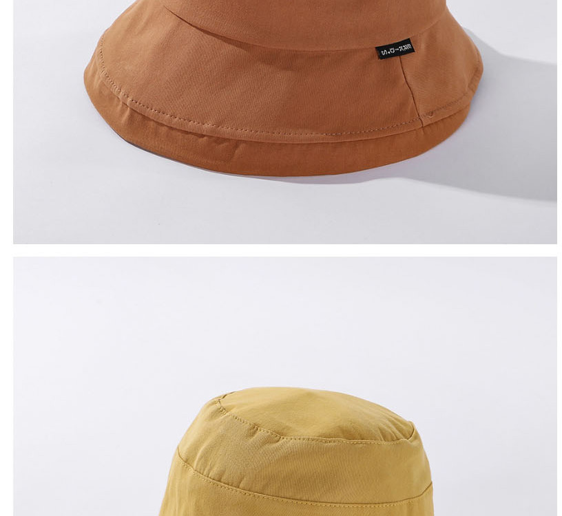 Fashion Yellow English Small Logo Stitching Fisherman Hat,Sun Hats