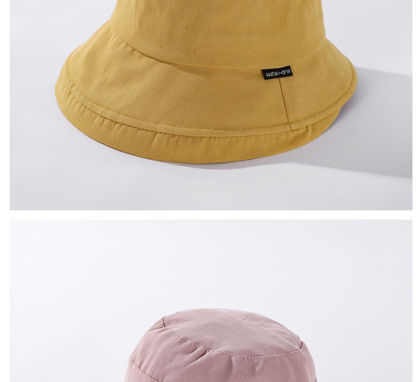 Fashion Yellow English Small Logo Stitching Fisherman Hat,Sun Hats