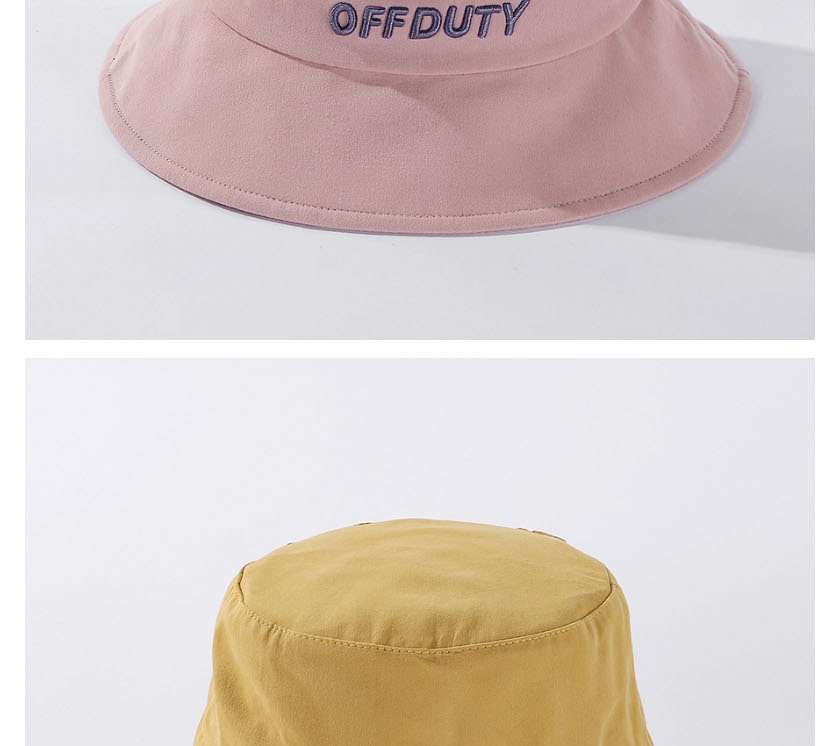 Fashion Yellow Letter Embroidered Cotton Fisherman Hat,Sun Hats