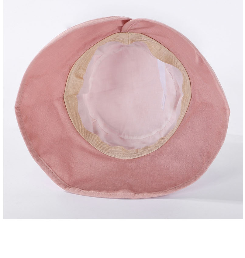 Fashion Pink Wrinkled Patch Colorblock Wide-brimmed Fisherman Hat,Sun Hats