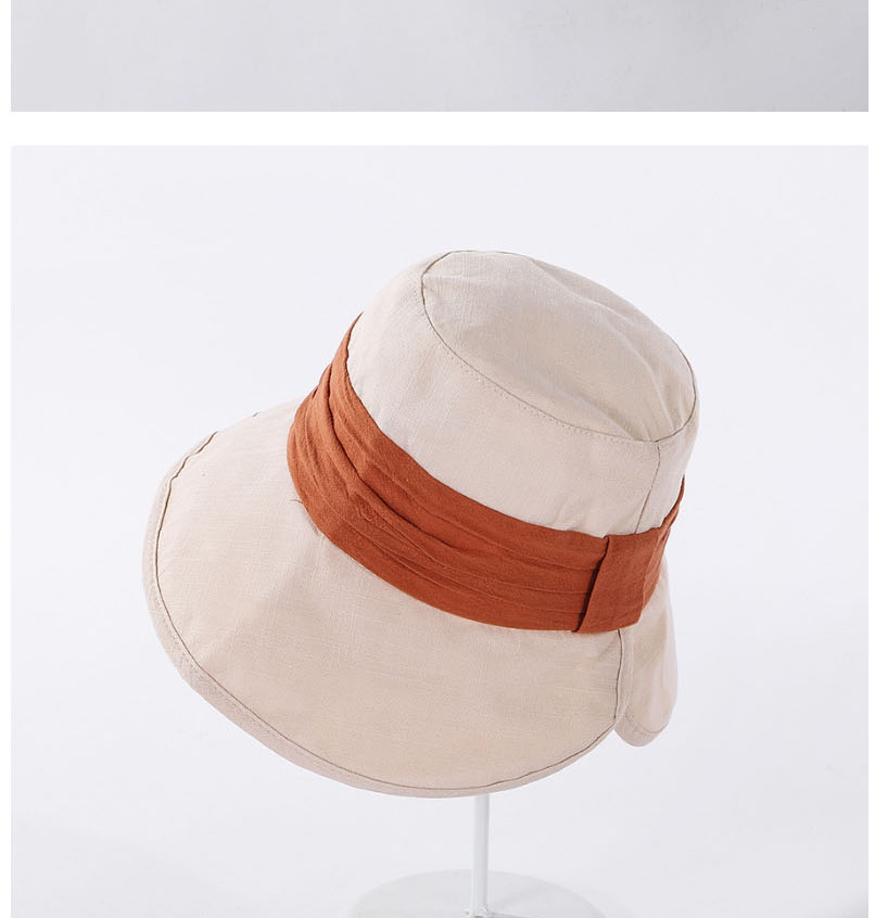 Fashion Khaki Wrinkled Patch Colorblock Wide-brimmed Fisherman Hat,Sun Hats