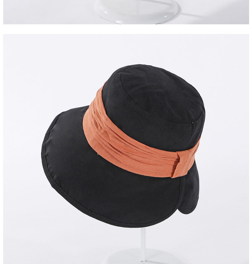 Fashion Beige Wrinkled Patch Colorblock Wide-brimmed Fisherman Hat,Sun Hats