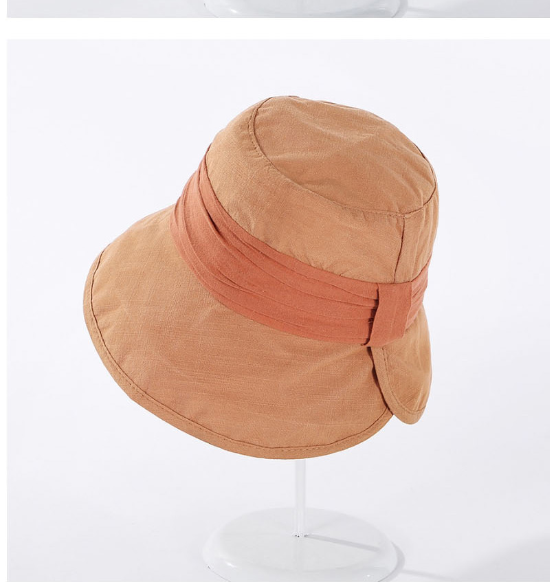 Fashion Black Wrinkled Patch Colorblock Wide-brimmed Fisherman Hat,Sun Hats