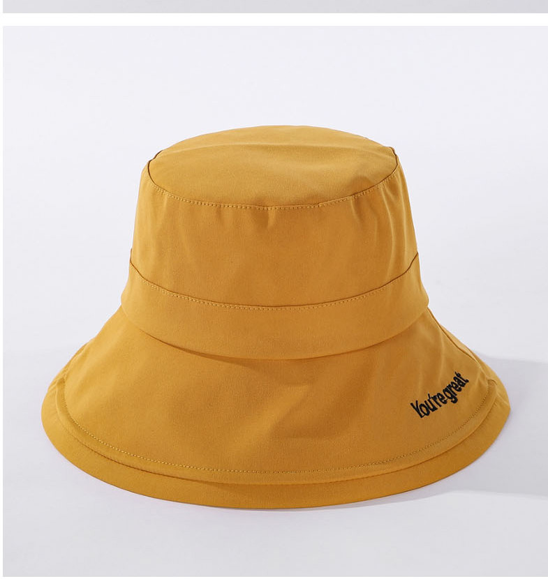 Fashion Beige Embroidered Monogram Fisherman Hat,Sun Hats