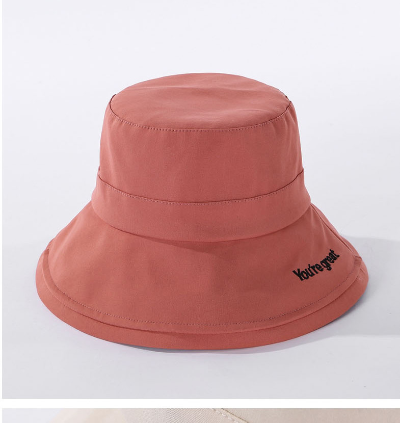 Fashion Pink Embroidered Monogram Fisherman Hat,Sun Hats