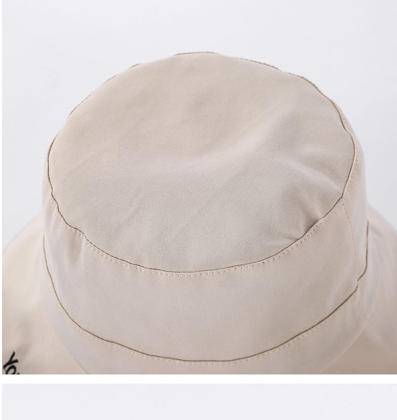 Fashion Khaki Embroidered Monogram Fisherman Hat,Sun Hats