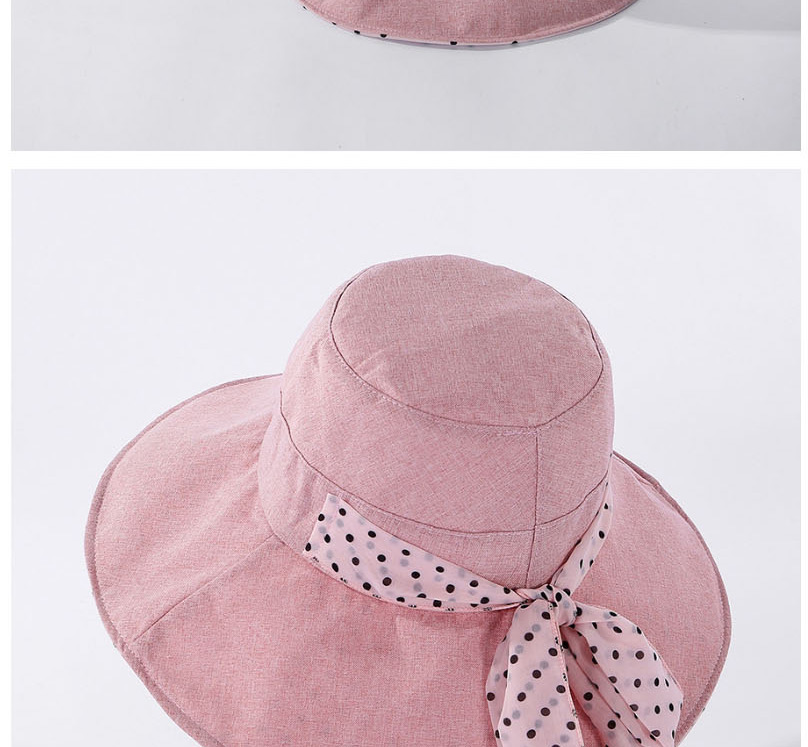 Fashion Beige Polka-dot Cotton Linen Bow Hat,Sun Hats