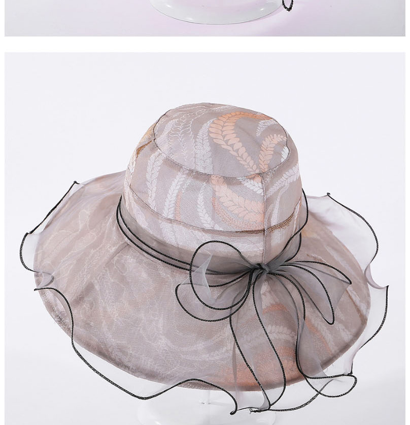 Fashion Light Pink Net Gauze Edging Anemone Hat,Sun Hats
