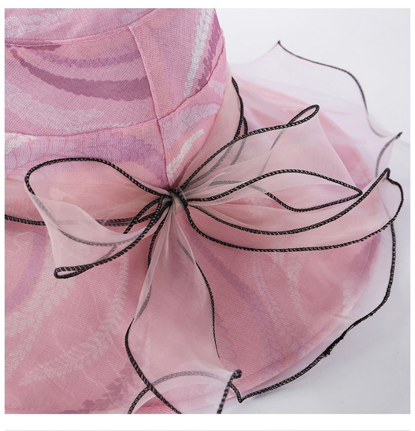 Fashion Dark Pink Net Gauze Edging Anemone Hat,Sun Hats