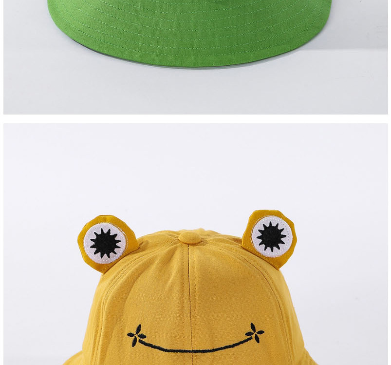 Fashion Green Frog-shaped Cotton Fisherman Hat With Big Eyes,Sun Hats