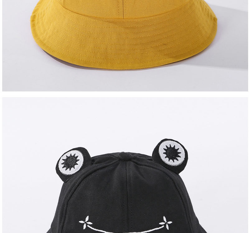 Fashion Black Frog-shaped Cotton Fisherman Hat With Big Eyes,Sun Hats