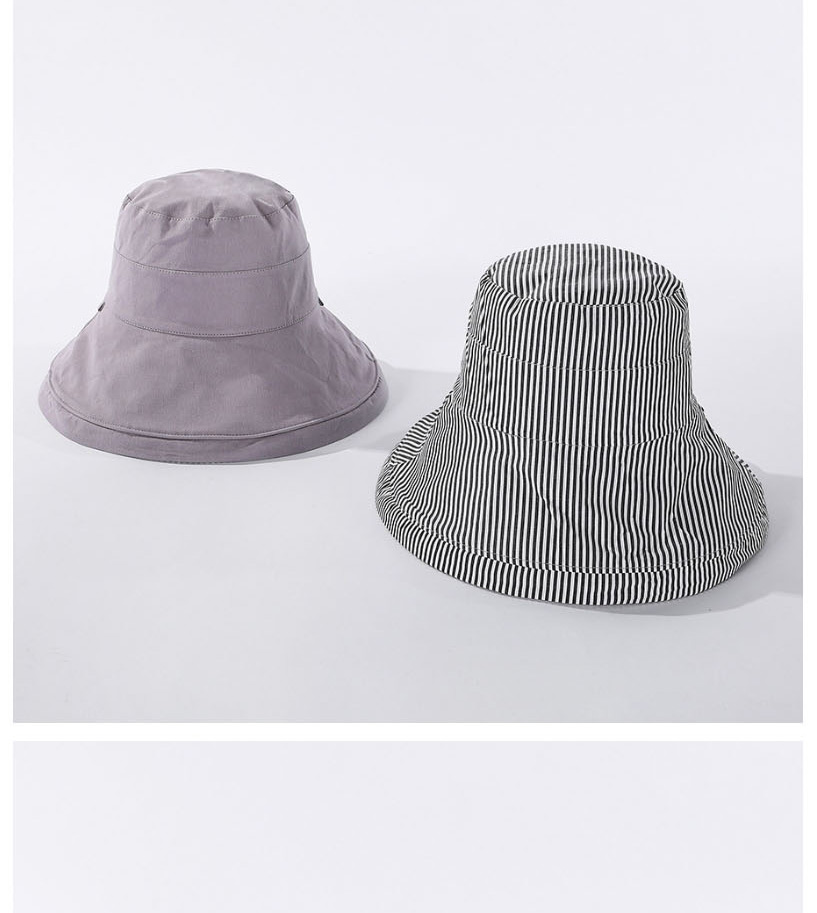 Fashion Black Striped Fisherman Hat On Both Sides,Sun Hats