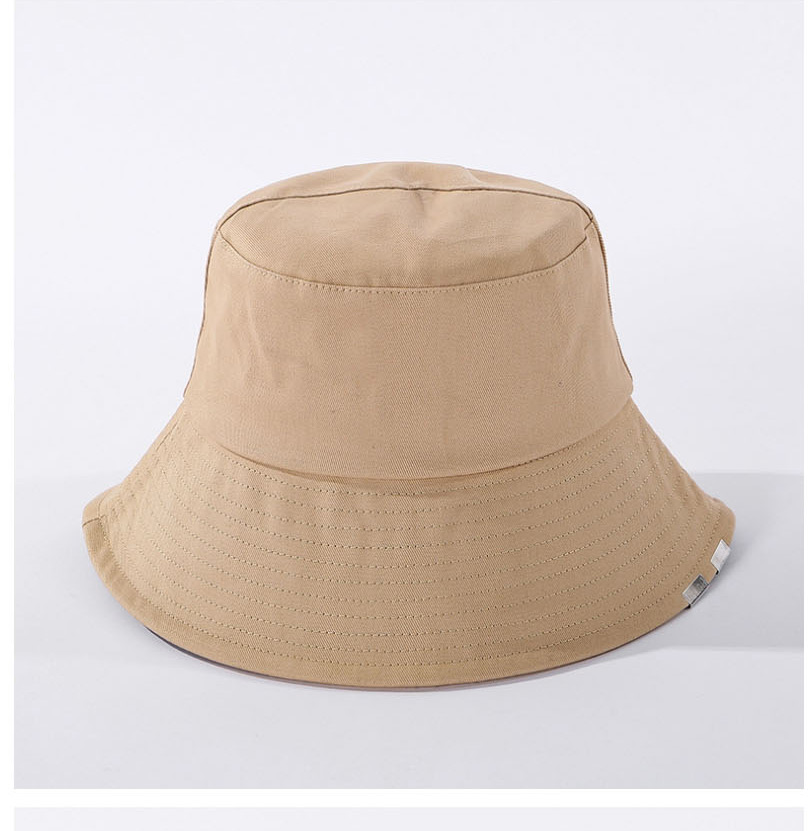 Fashion Yellow Pure Color Metal Patch Cotton Fisherman Hat,Sun Hats