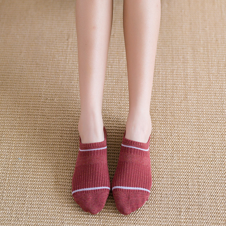 Fashion Brick Red Large Heel Waist Cotton Invisible Socks,Fashion Socks
