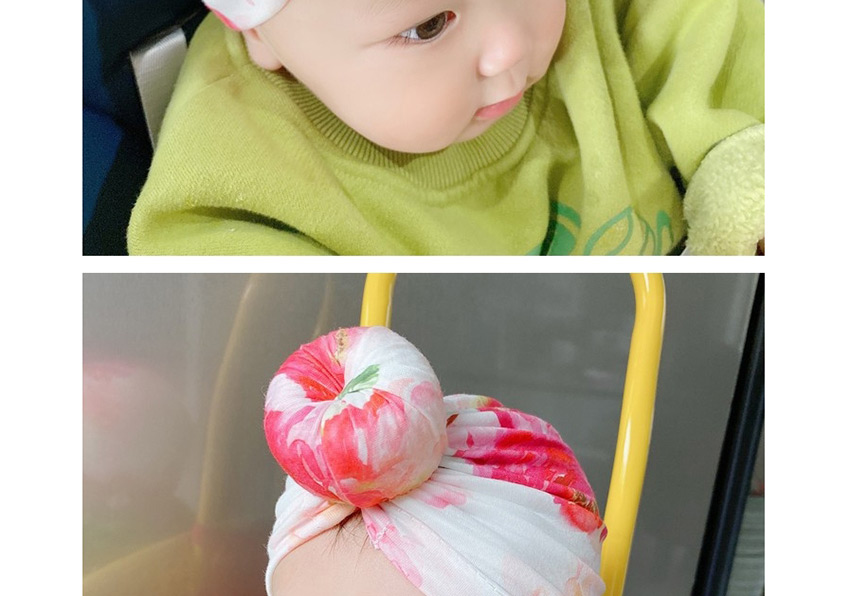 Fashion Green Flower Print Donut Kids Hat,Children