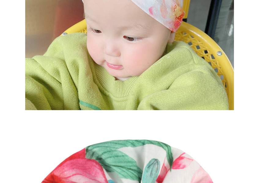 Fashion Red Flower Print Donut Kids Hat,Children